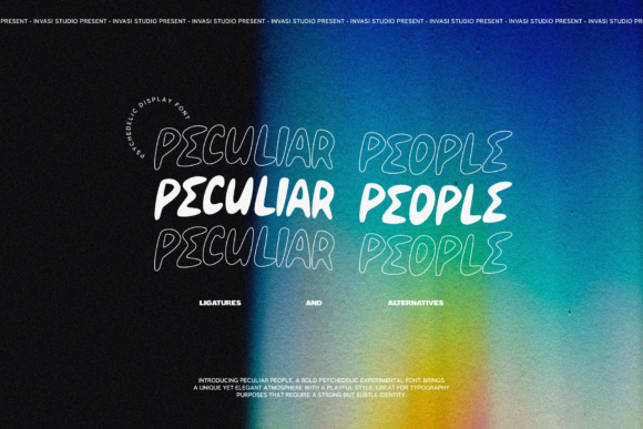 Peculiar People: A Psychedelic Hand-Drawn Display Font for Crafters